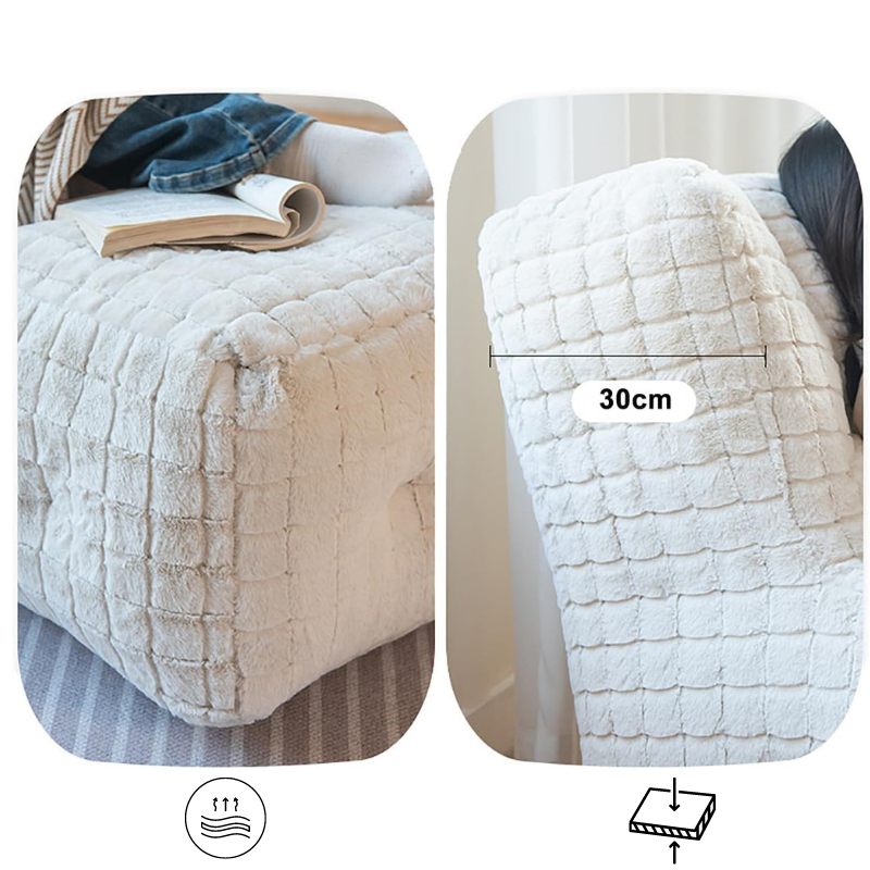 Fauteuil Pouf Luxe en Fausse Fourrure