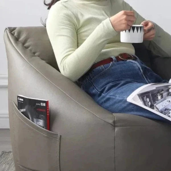 Fauteuil Pouf Adulte Détente en Similicuir