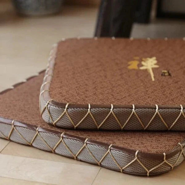 Lot Pouf Tressé en Paille pour Méditation