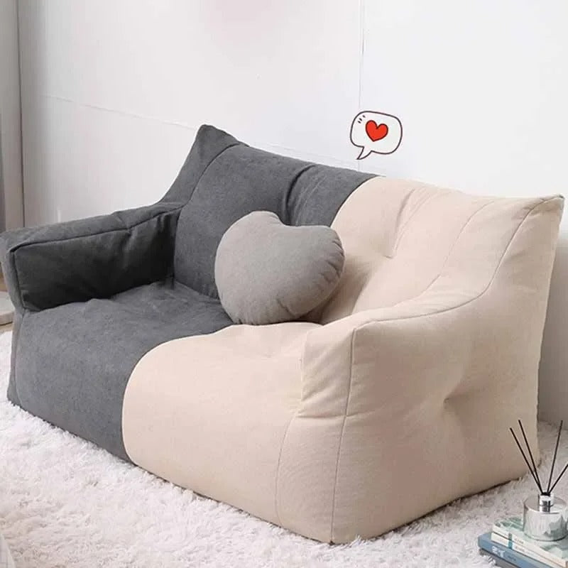 Canapé Pouf Lin de Coton Inclinable et Doux