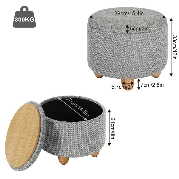 Petit Pouf Coffre avec Espace de Stockage