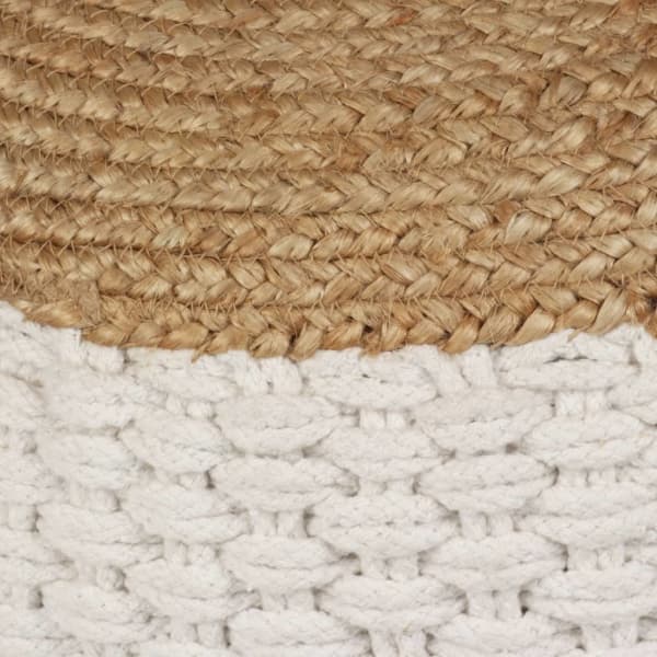 Pouf Boule Tressé Jute Coton