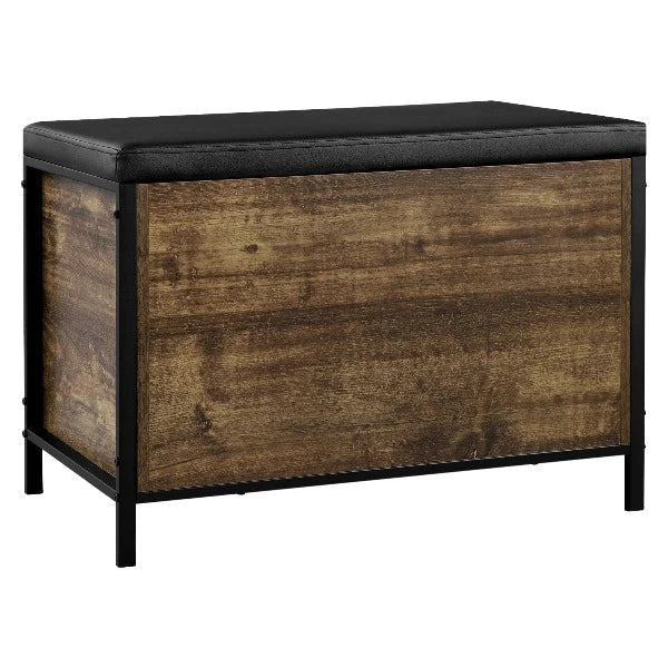 Pouf Coffre Bois Style Vintage