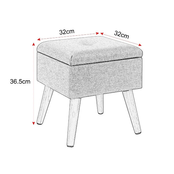 Pouf Coffre Gris Compact et Pratique