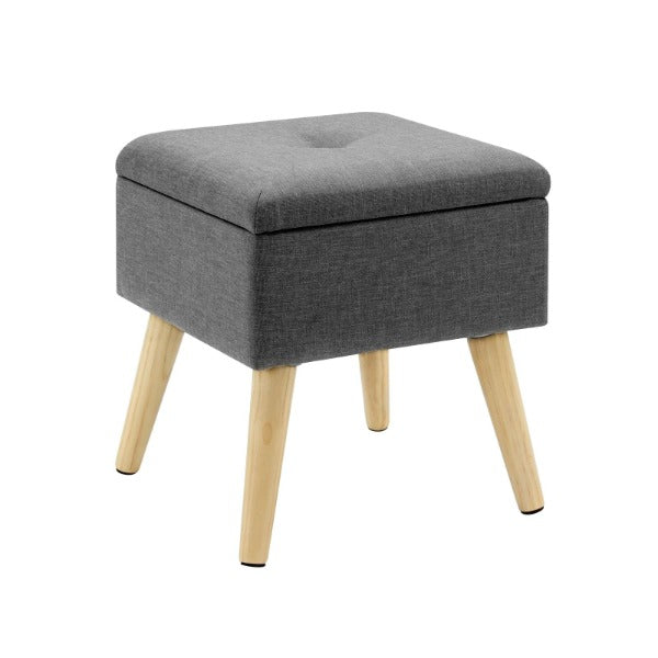 Pouf Coffre Gris Compact et Pratique