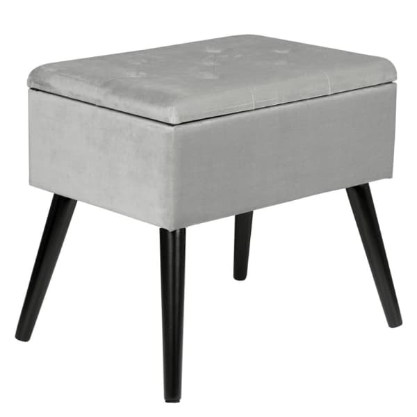 Pouf Coffre Repose Pied en Velours avec Espace de Rangement