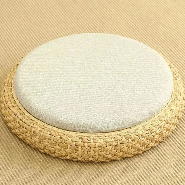 Pouf de Sol Tressé pour Méditation