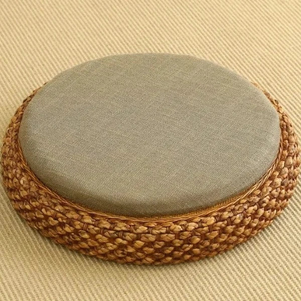 Pouf de Sol Tressé pour Méditation