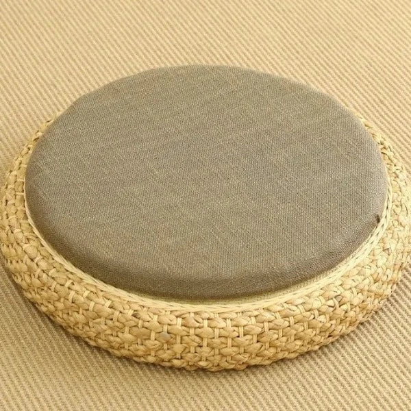 Pouf de Sol Tressé pour Méditation