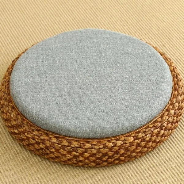 Pouf de Sol Tressé pour Méditation