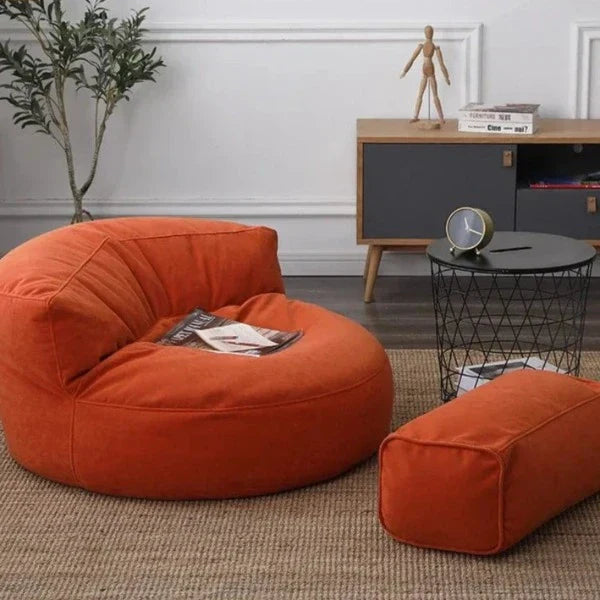 Pouf Fauteuil et Repose-Pied Velours