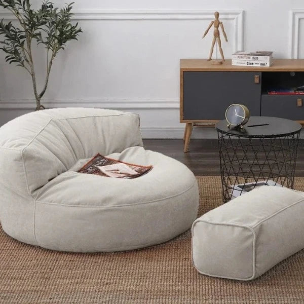 Pouf Fauteuil et Repose-Pied Velours