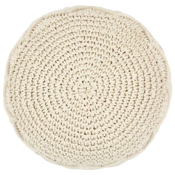 Pouf Tressé en Coton Macramé