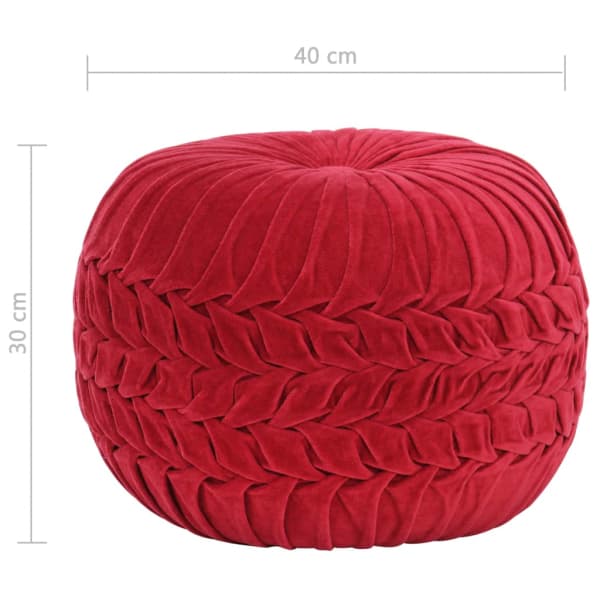 Pouf Velours Rouge