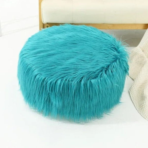 Tabouret Pouf Fausse Fourrure