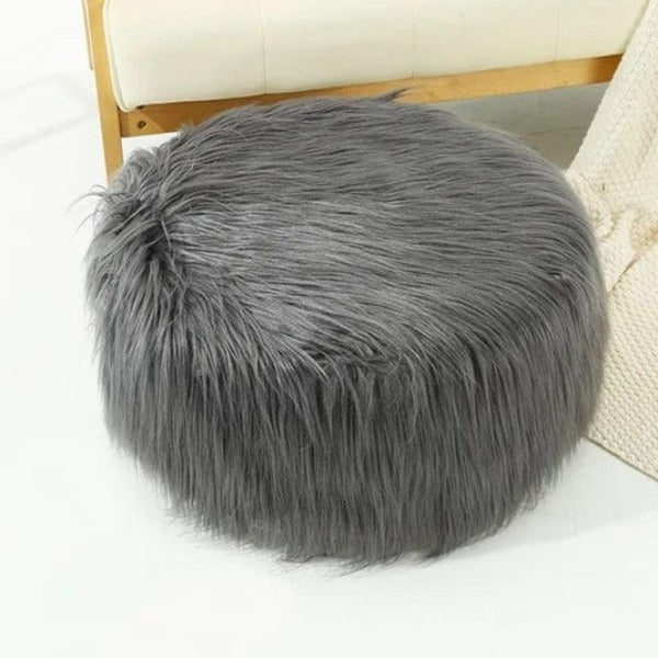 Tabouret Pouf Fausse Fourrure