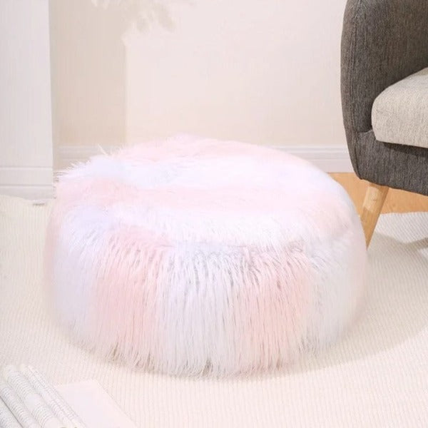 Tabouret Pouf Fausse Fourrure