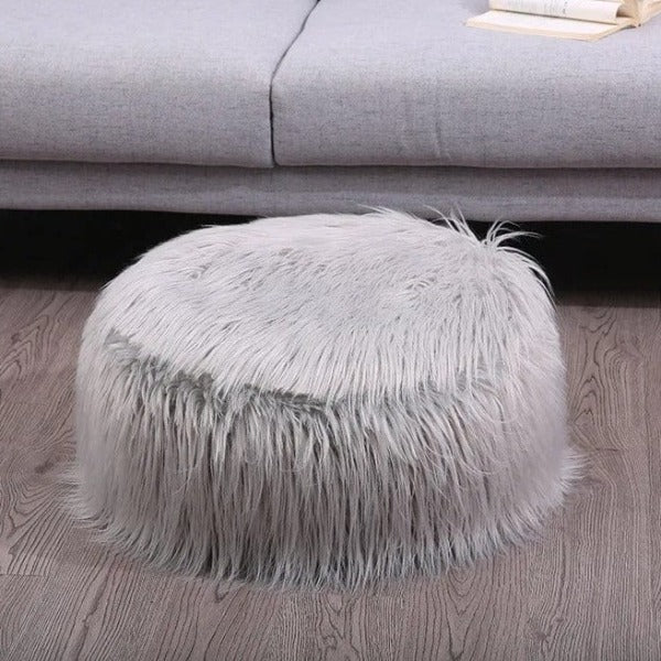 Tabouret Pouf Fausse Fourrure