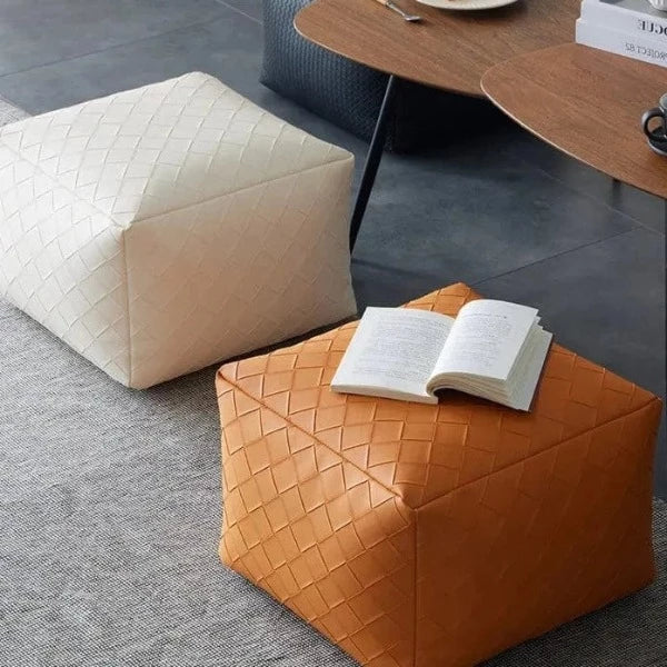 Tabouret Pouf Simili Cuir