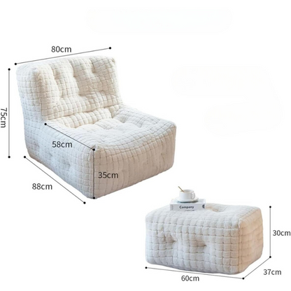Fauteuil Pouf Luxe en Fausse Fourrure