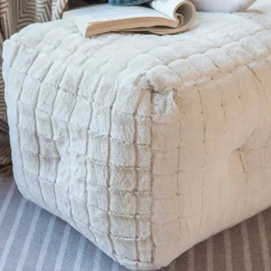 Fauteuil Pouf Luxe en Fausse Fourrure