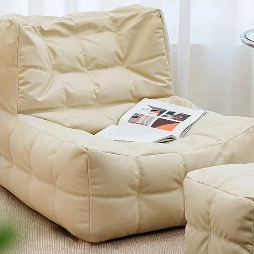 Fauteuil Pouf Gaufré + Repose Pied