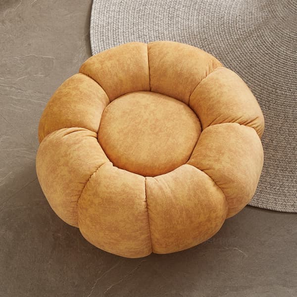 Mini Pouf Velours Citrouille