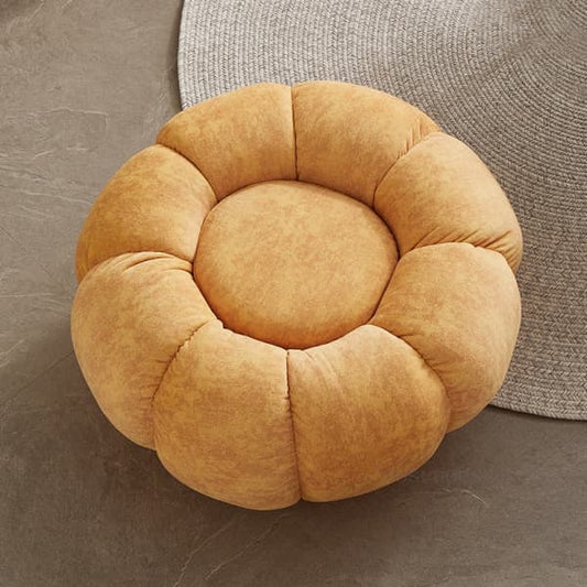 Mini Pouf Velours Citrouille