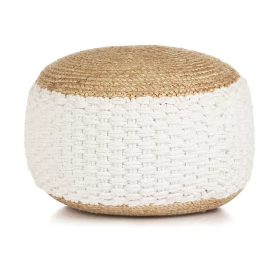 Pouf Boule Tressé Jute Coton