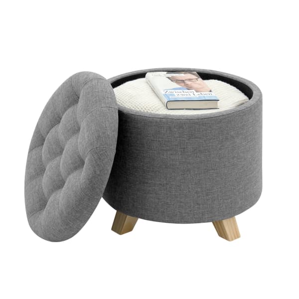 Pouf Coffre en Lin Design et Rangement