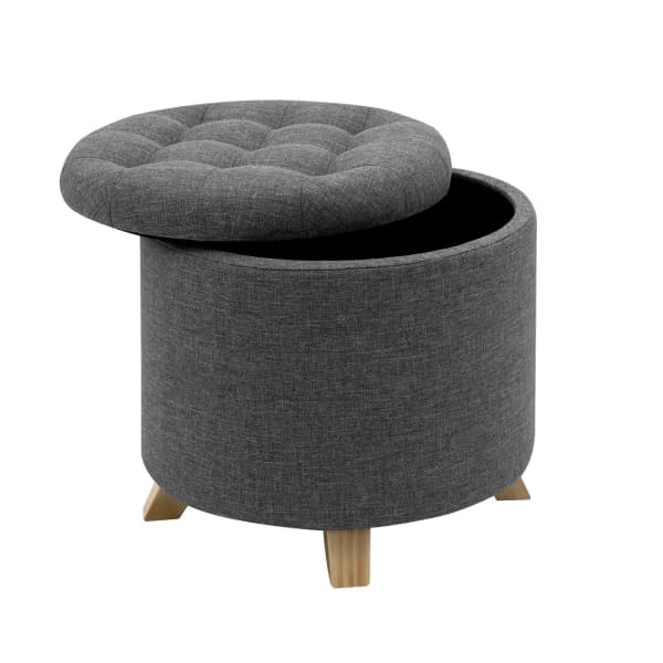 Pouf Coffre en Lin Design et Rangement