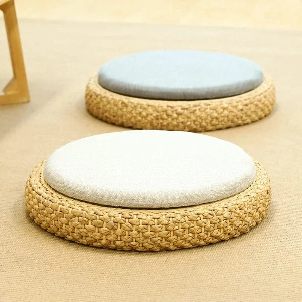 Pouf de Sol Tressé pour Méditation