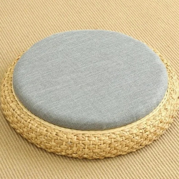 Pouf de Sol Tressé pour Méditation