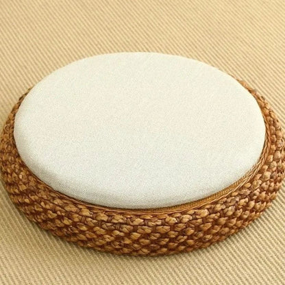 Pouf de Sol Tressé pour Méditation