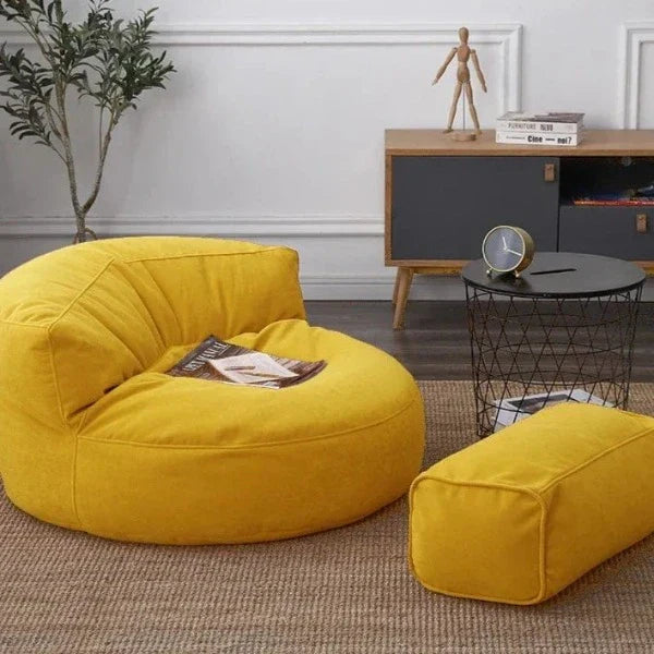 Pouf Fauteuil et Repose-Pied Velours