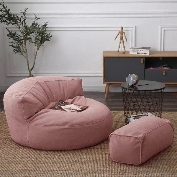 Pouf Fauteuil et Repose-Pied Velours