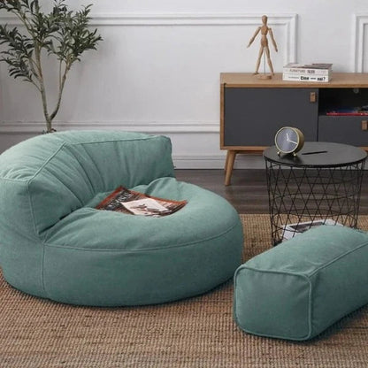 Pouf Fauteuil et Repose-Pied Velours