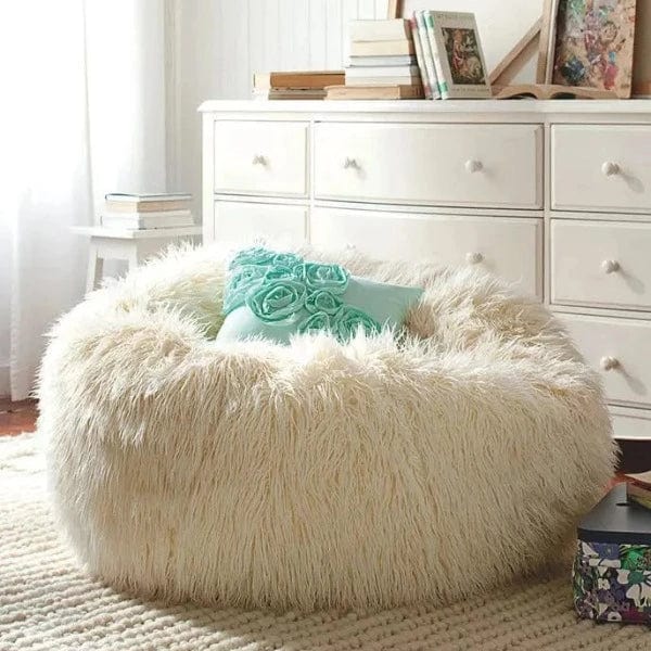 Pouf Poire en Fausse Fourrure