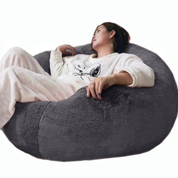 Pouf Poire Géant Lavable en Fourrure