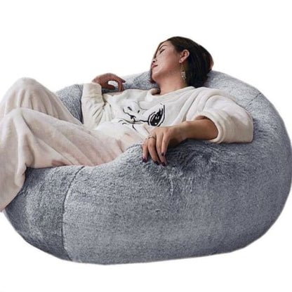 Pouf Poire Géant Lavable en Fourrure