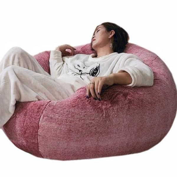 Pouf Poire Géant Lavable en Fourrure