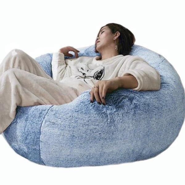 Pouf Poire Géant Lavable en Fourrure