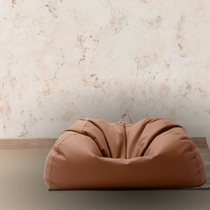 Pouf Poire Nuage Simili Cuir Marron