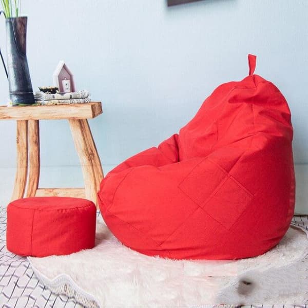 Pouf Poire Tissu Brossé