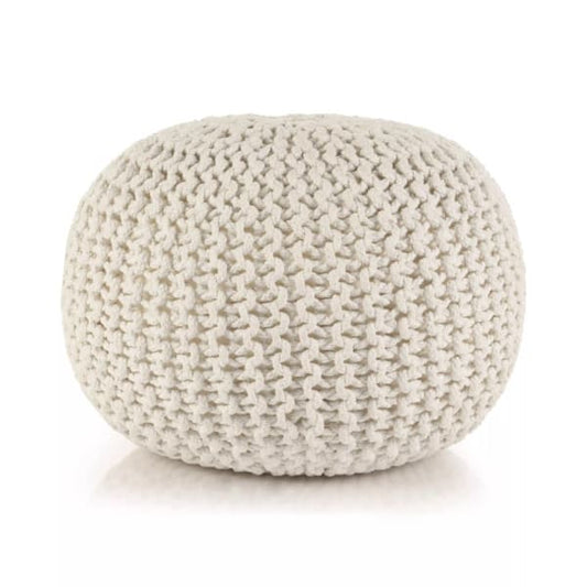 Pouf Tressé Blanc