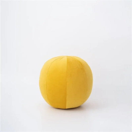 Pouf Velours Jaune Moutarde