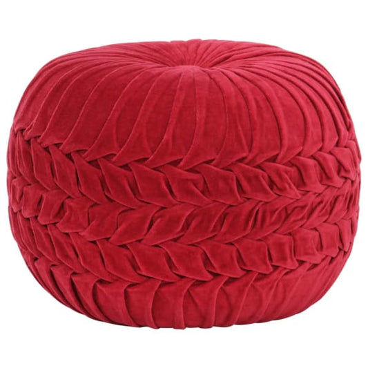 Pouf Velours Rouge