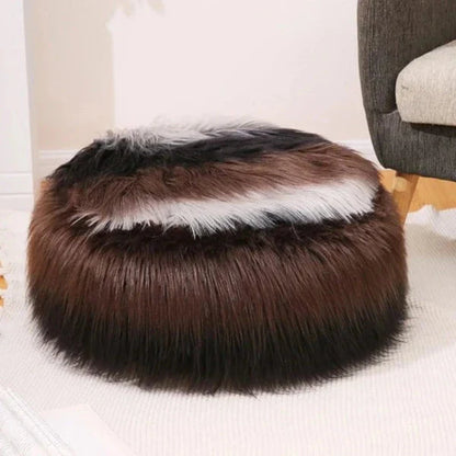 Tabouret Pouf Fausse Fourrure