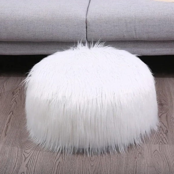 Tabouret Pouf Fausse Fourrure